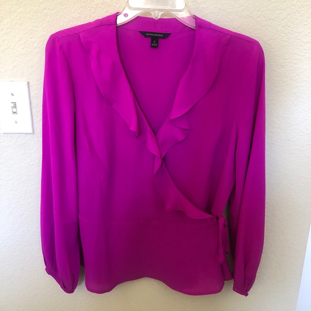 Banana Republic Pink Wrap Top